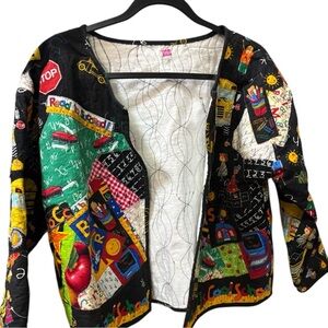 Vintage 90s Quilted ‘School is Cool’ Jacket